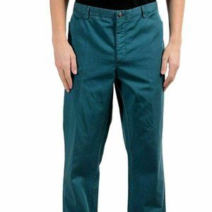 Versace Collection Mens Green Stretch Casual Pants